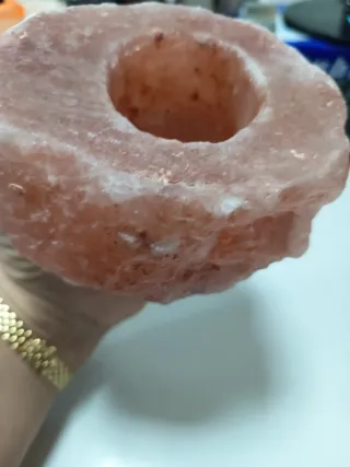 Portacandele in pietra rosa