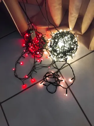 3 serie luci Natale rosse e bianche