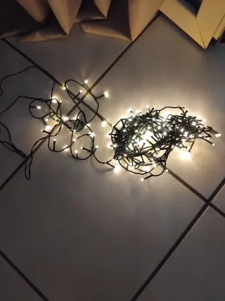 3 serie luci Natale rosse e bianche