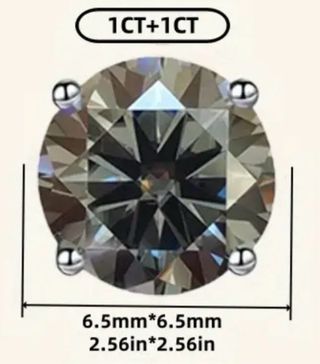 Pendientes Plata 925 Moissanita Gris 1ct