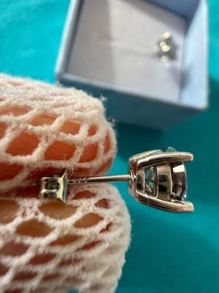 Pendientes Plata 925 Moissanita Gris 1ct