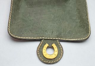 Portapipe in pelle verde anni '70