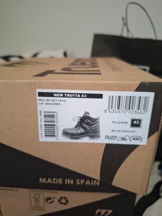 Botas Panter Trueno S3 Negras Naranja