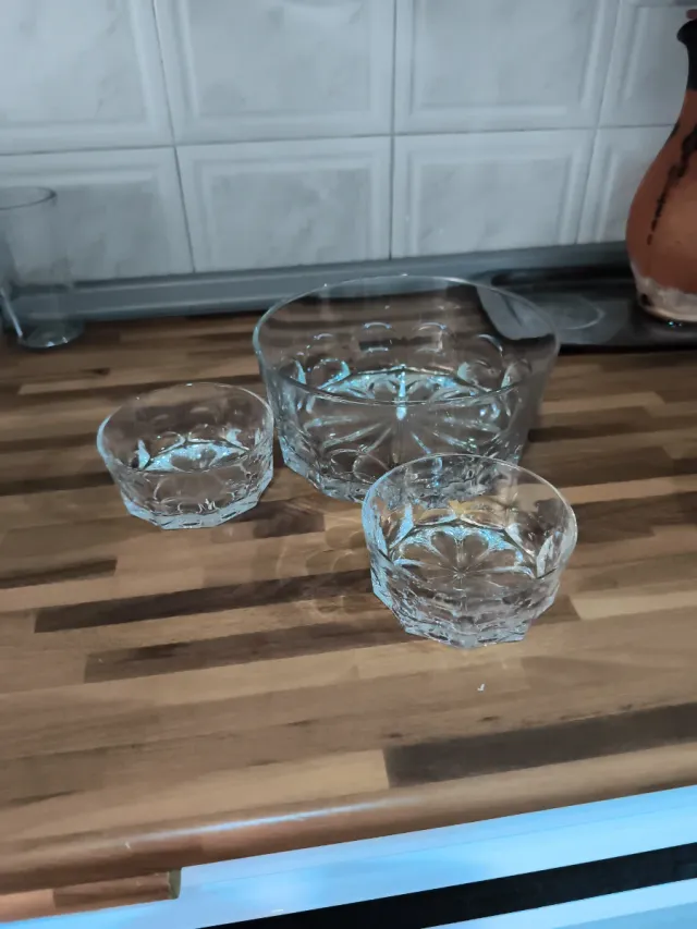 Frutera de cristal tallado