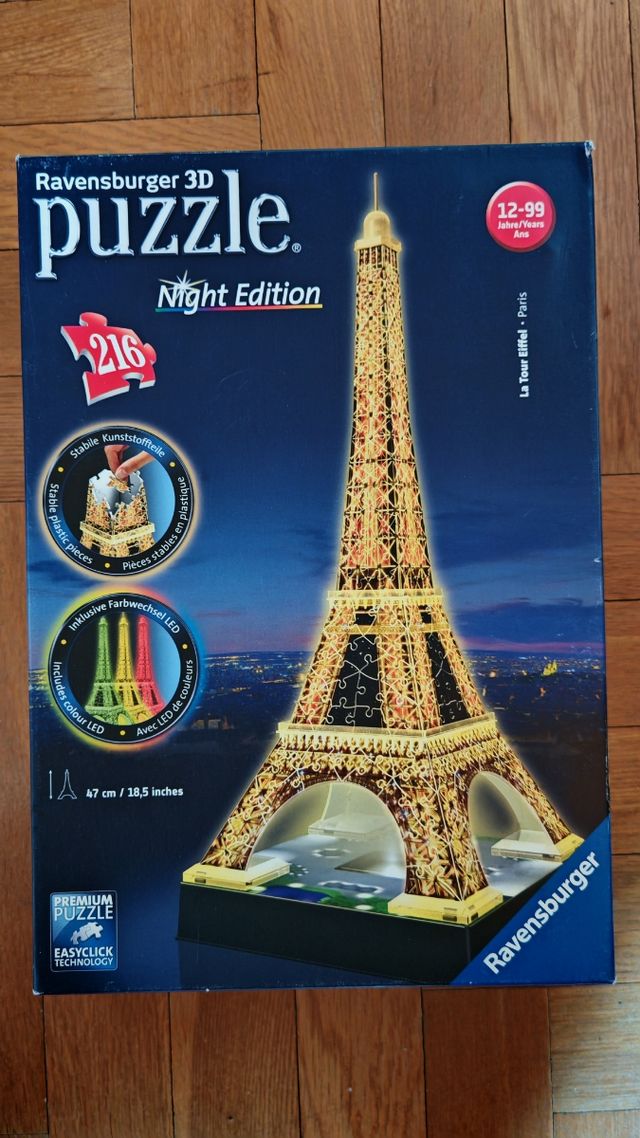 Puzzle 3D Ravensburger Torre Eiffel Night Edition
