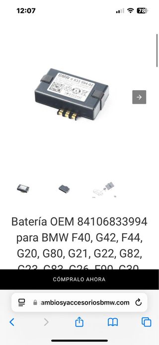 Batería SOS BMW 6 833 994-02 Original
