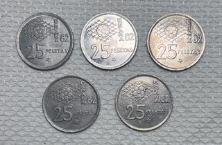 5 Monedas 25 Ptas 1980 Estrella 81
