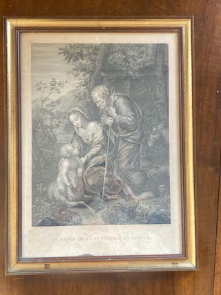 Stupenda stampa religiosa Le repos de la Ste Famil