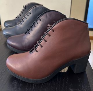 Botines piel tacón goma nuevos T.37