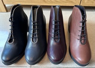 Botines piel tacón goma nuevos T.37