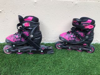 Patines en línea Roces rosas y negros. talla 30-33