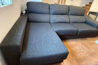 Sofá Chaiselongue Gris Tela 2 Años
