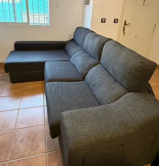 Sofá Chaiselongue Gris Tela 2 Años