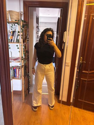 Pantalón ancho Zara blanco