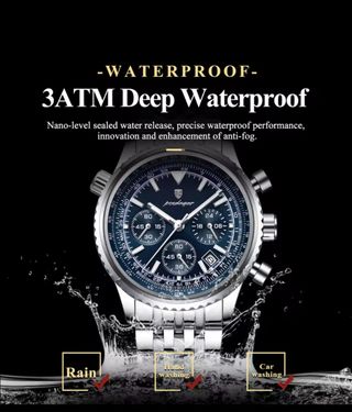 Reloj Poedagar Hombre Esfera Azul Acero