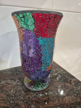Jarrón estilo Gaudí multicolor