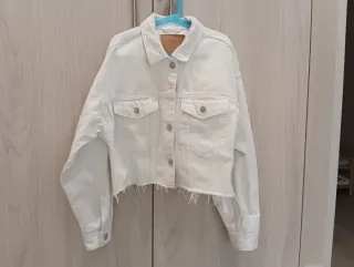 Cazadora vaquera blanca talla S