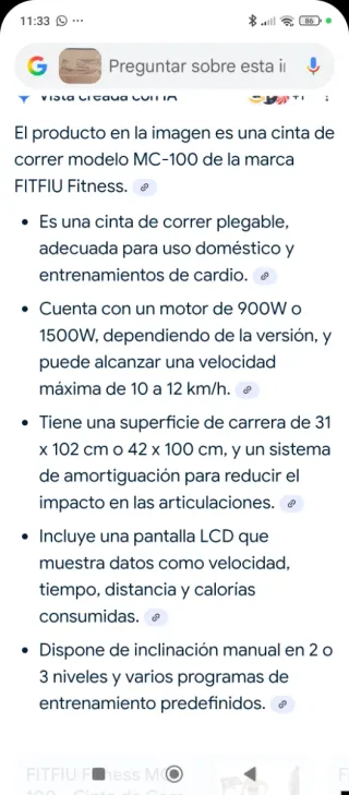 Cinta de correr FITRU MC-200
