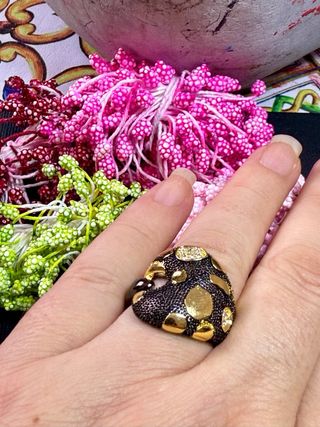 Anillo Oro Negro y Dorado