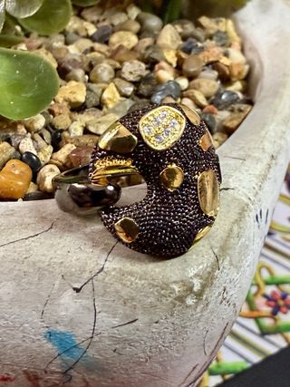 Anillo Oro Negro y Dorado