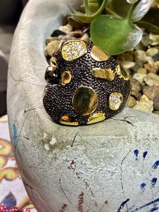 Anillo Oro Negro y Dorado