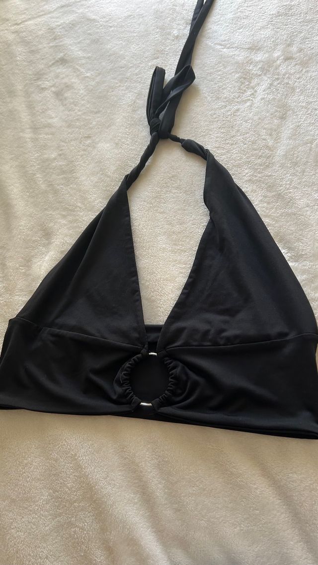 Top halter negro talla M