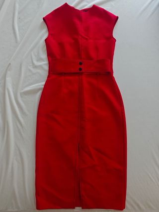 Vestido midi Zara rojo