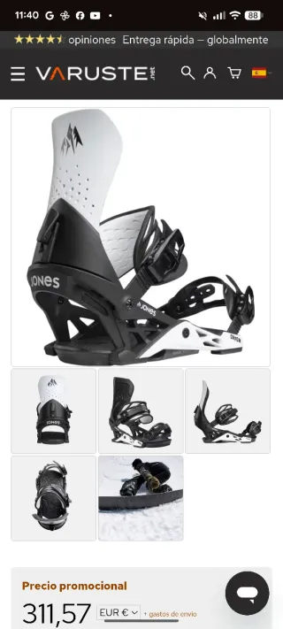 Fijaciones nuevas Jones Orion Talla L . Snowboard