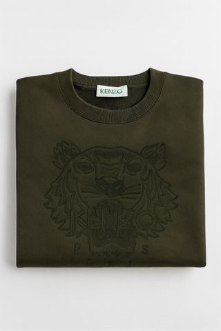 Sudadera Kenzo verde militar con tigre