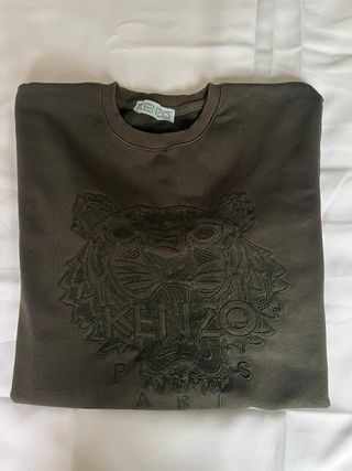 Sudadera Kenzo verde militar con tigre