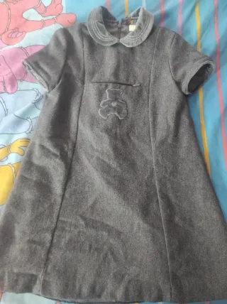 Vestido Uzzas T/6 Gris Blanco