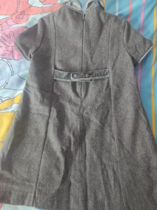Vestido Uzzas T/6 Gris Blanco