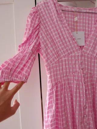 Vestido rosa cuadros Vichy