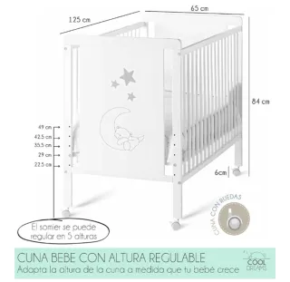 Cuna Colecho Blanca Estrellas Luna