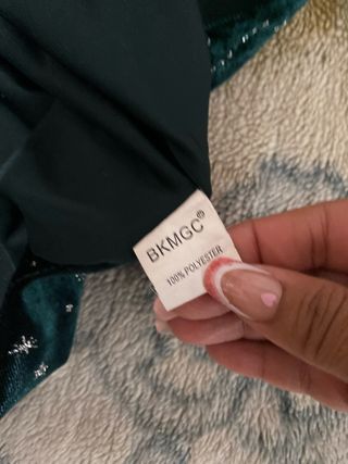 Vestido elegante terciopelo verde oscuro 