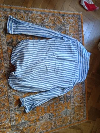 Camiseta Rayas Mujer Azul y Blanco