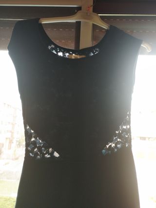Vestido Hollister azul marino con encaje
