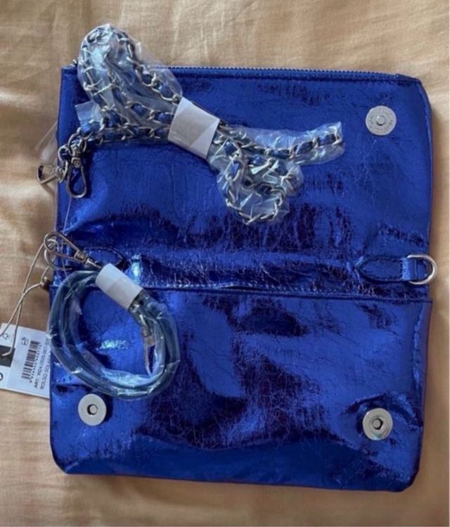 Bolso BROWNIE Azul Metalizado