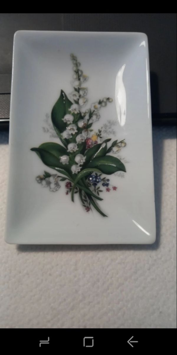 Piattino Limoges ceramica decorata fiori