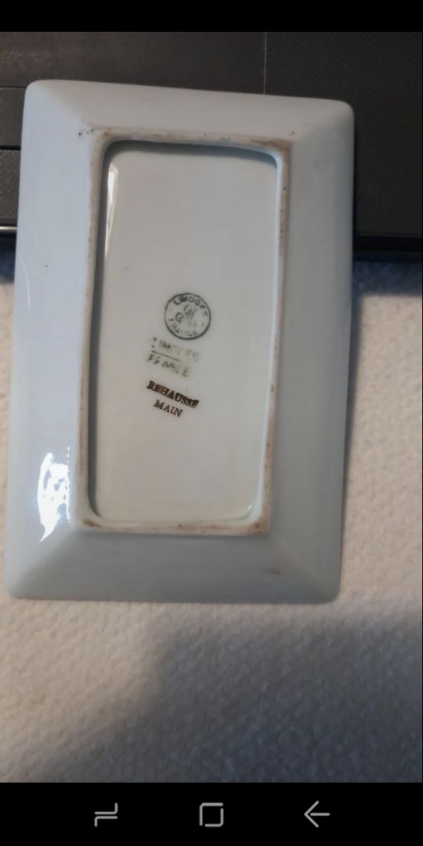 Piattino Limoges ceramica decorata fiori