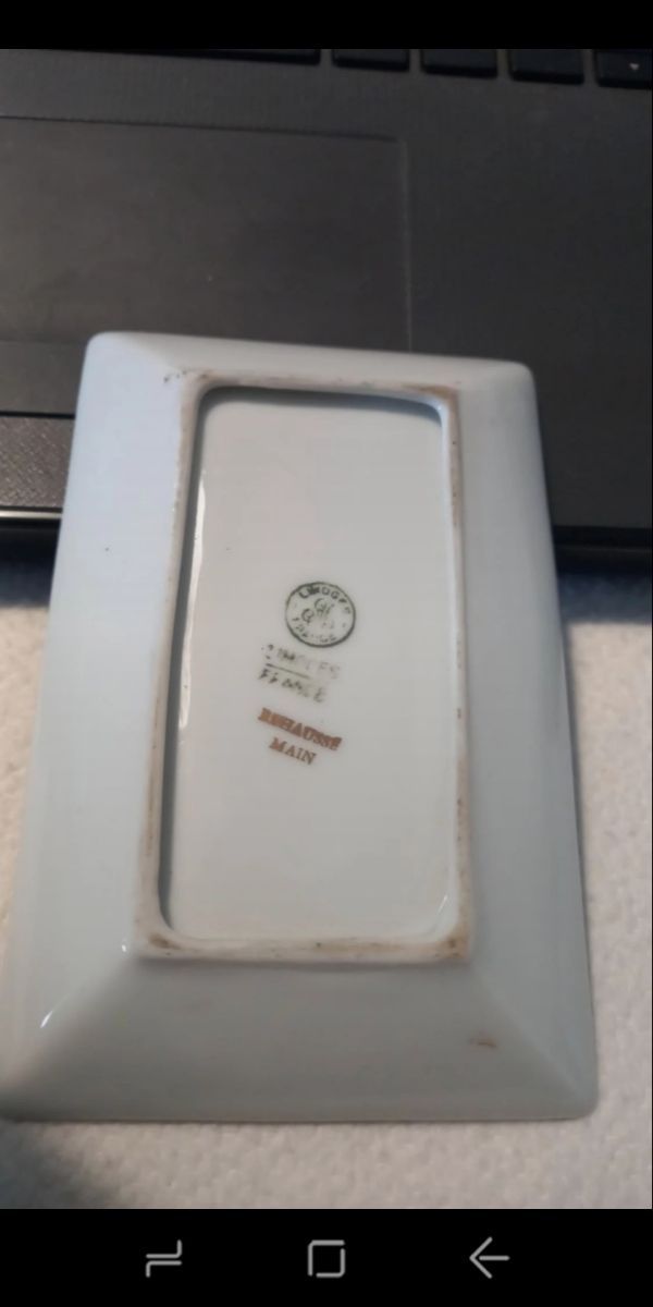 Piattino Limoges ceramica decorata fiori