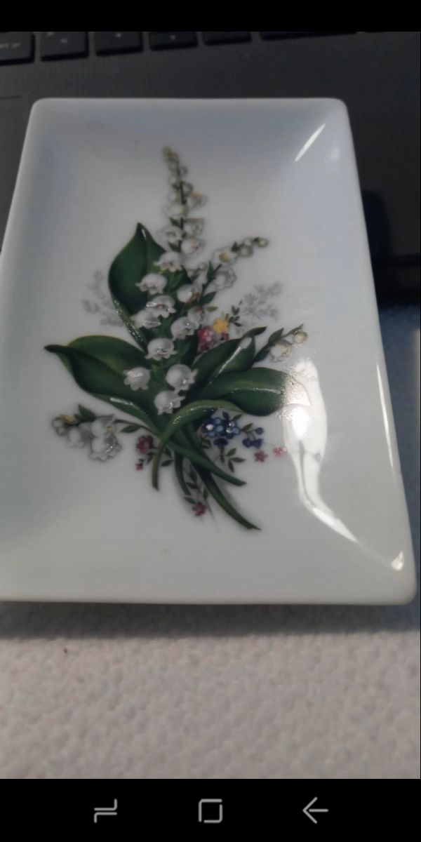 Piattino Limoges ceramica decorata fiori