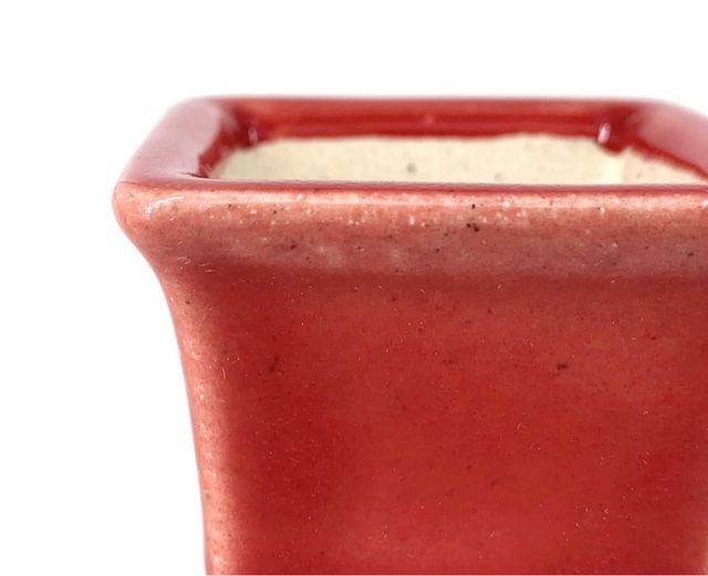 Vaso bonsai quadrado Yixing 5.5 cm vermelho