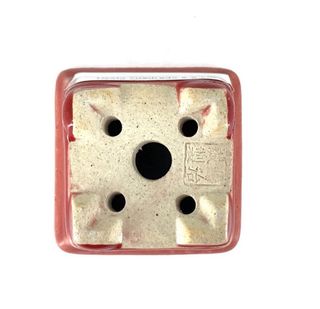 Vaso bonsai quadrado Yixing 5.5 cm vermelho