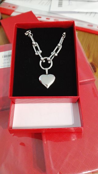 Collana e bracciale acciaio cuore