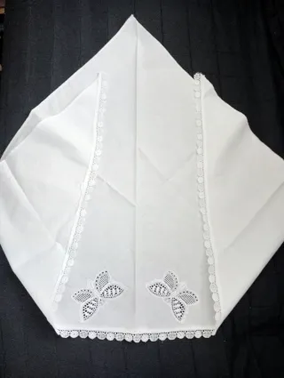 Bandana vintage cotone farfalle pizzo