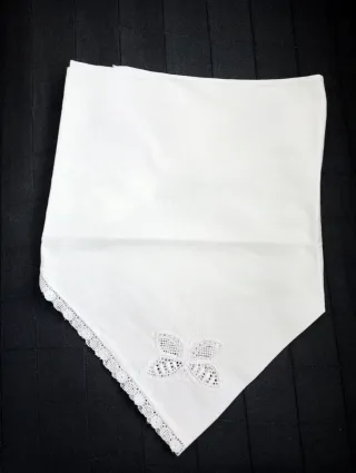 Bandana vintage cotone farfalle pizzo