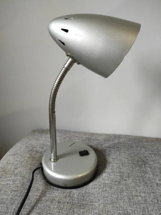 Lámpara flexo escritorio metal plateado