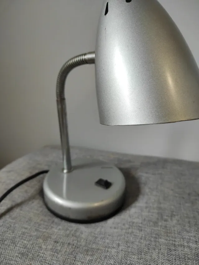 Lámpara flexo escritorio metal plateado