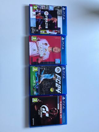 Lote 4 Juegos PS4: FIFA 21, 20, FC 24, GT Sport